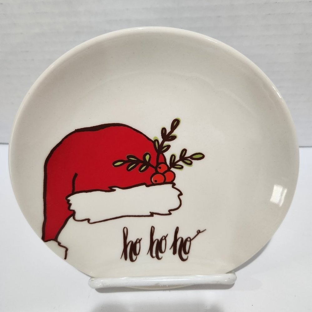 Magenta Santa themed set of 6 inch plates